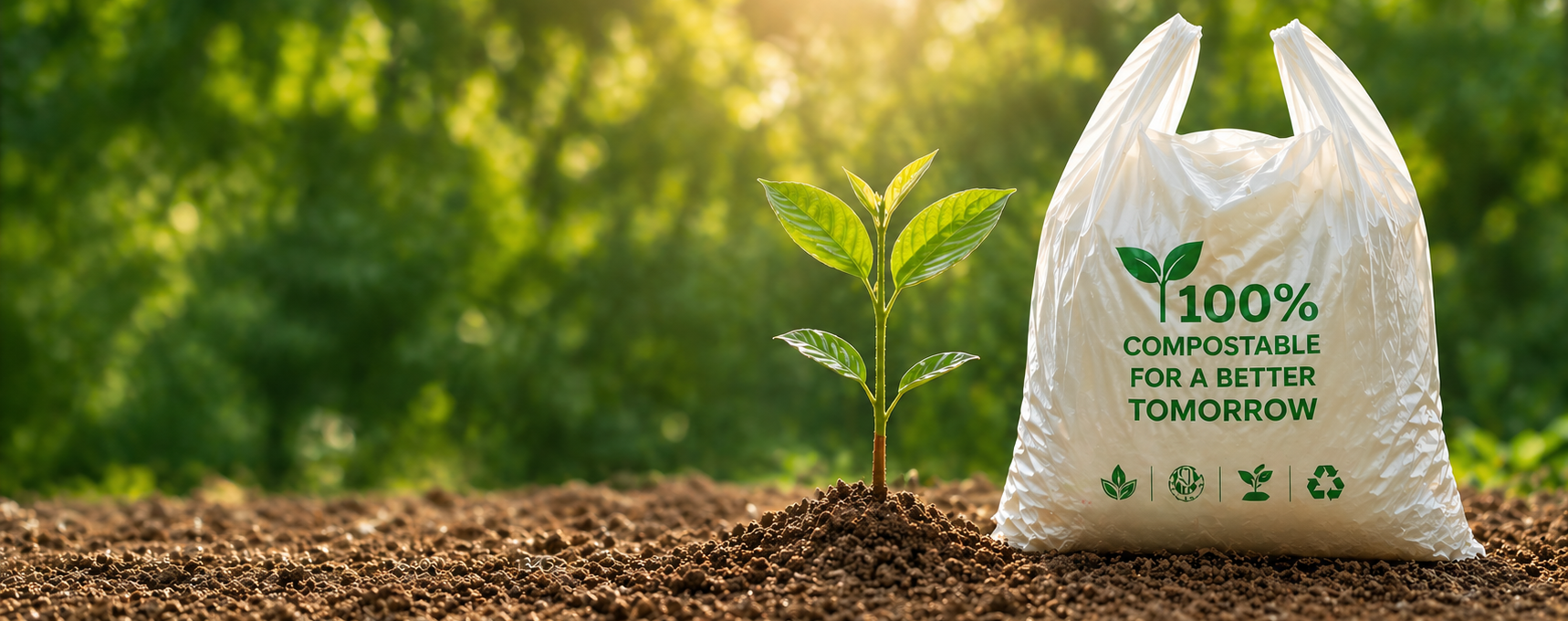 Compostable bags for retail, food service, e-commerce, waste collection, and specialty uses — strong and compostable like conventional plastics.