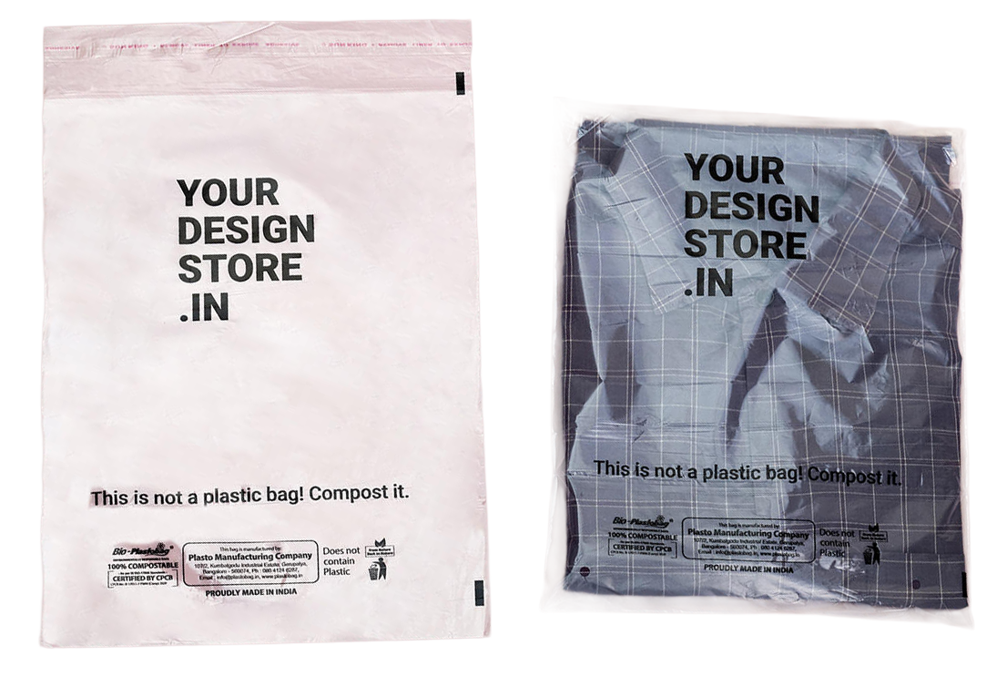 Compostable super-transparent polybags — high-clarity bags for retail, apparel, bakery, and food packaging requiring excellent product visibility.