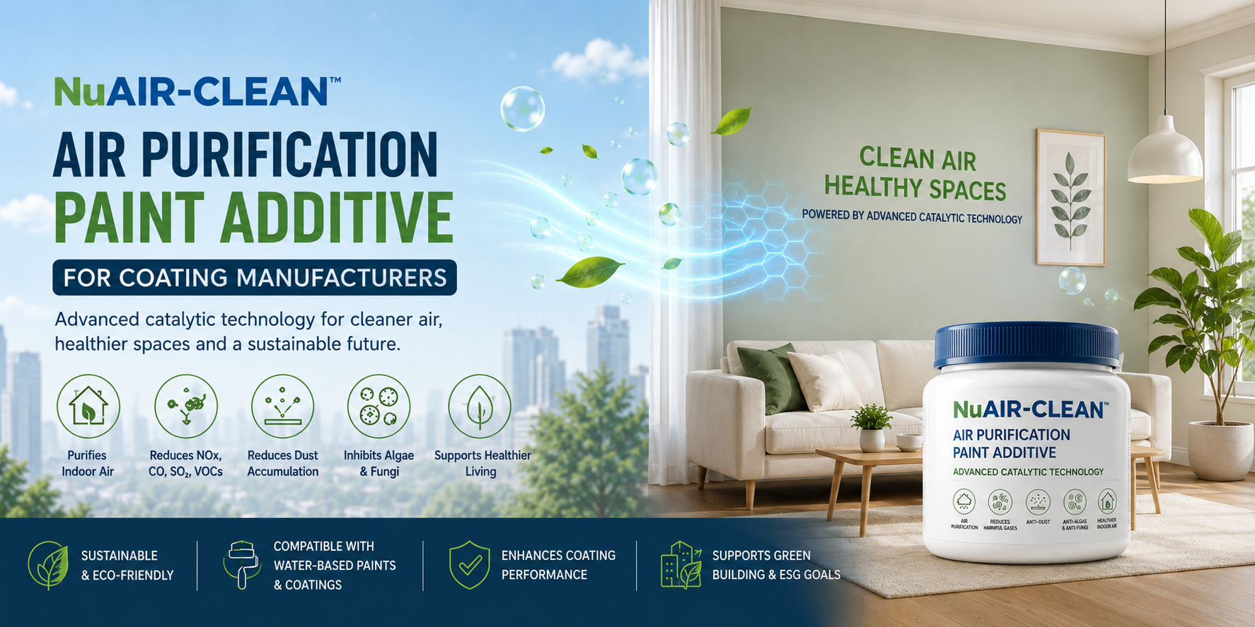 NuAir Clean Air Purification Paint Additive